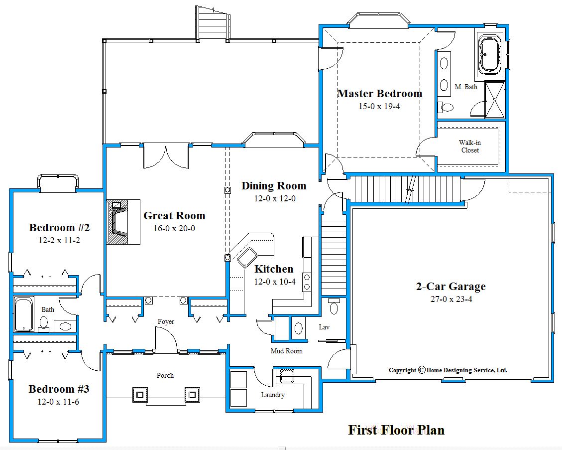 House Plan 9915-R first floor plan